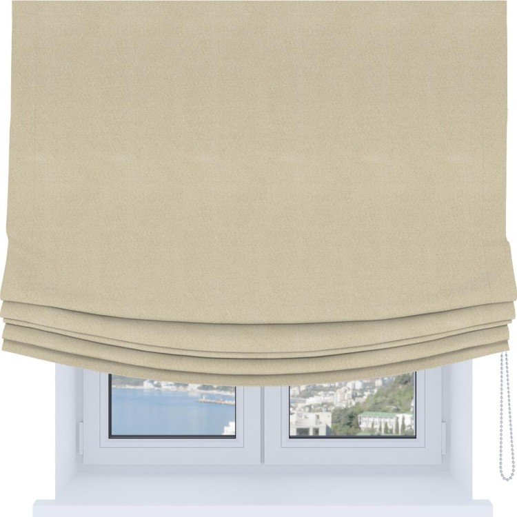 Римская штора Soft с мягкими складками, ткань блэкаут однотонный цвет бежевый